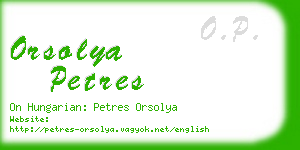 orsolya petres business card